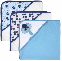 3-Pack Assorted Hooded Towels