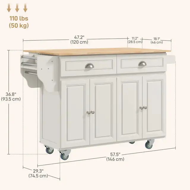Kitchen island with storage drawers, new63793683440897120