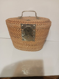 Oriental tea set in basket