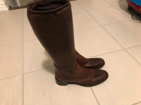 Luxurious Women’s Brown Leather Tall Prada Boots - Italy - 7.5