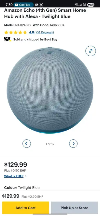 Echo dot Alexa 4th gen smart speaker, View more
