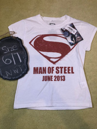 Girls Man of Steel  Superman June 2013 T-shirt  - NWT
