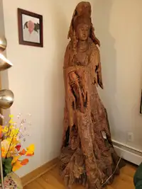 Kwan-Yin Large one-of-a-kind solid wood Kwan-Yin carving