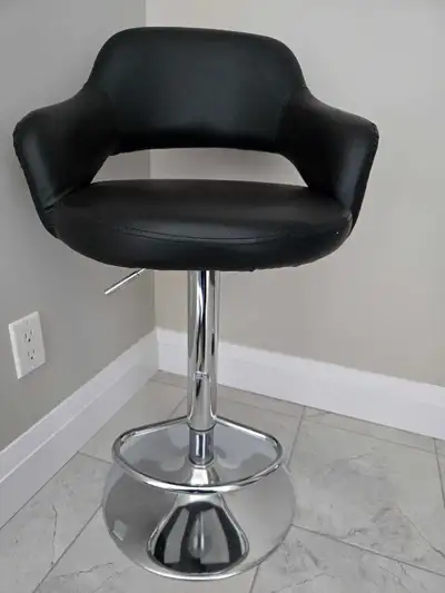Height Adjustable Swivel Bar Stools with Chrome base x2, View more