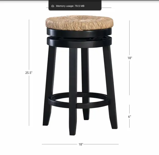 2 Linon Home Decor, Powell Morgan Collection, Black counterStool in Chairs & Recliners in City of Toronto - Image 4