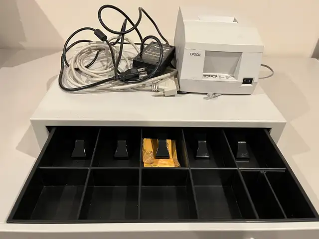Cash drawer with Epson receipt printer and cables in Other Business & Industrial in Markham / York Region - Image 3