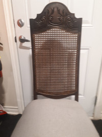 Antique Victorian high back Wicker chair. 