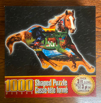 HORSE-POWER 1000 Piece Shaped Puzzle - Over 3 Ft. Long - New