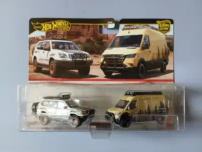 Back Country 2 Pack 2024 Hot Wheels Premium Car Culture ● '05 Toyota Land Cruiser Prado ● Mercedes-B...