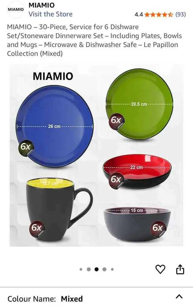 GERMAN DESIGN - ORIG $180! 30-pc Colourful HQ Dinnerware Set in Kitchen & Dining Wares in Ottawa - Image 3