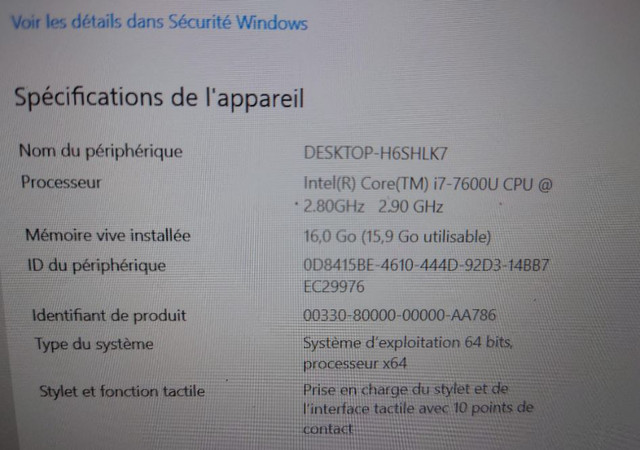 Laptop Intel Core i7-7600U 12.5" Touchscreen, 16GB PC4 , Win11 dans Portables  à Longueuil/Rive Sud - Image 3