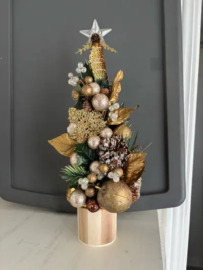 Tabletop gold Christmas Tree Decoration, View more