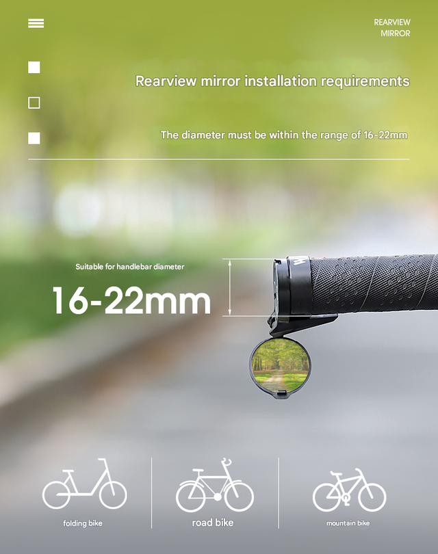 Bike Handlebar End Mirror, Convex Rearview Mirror in Clothing, Shoes & Accessories in City of Toronto - Image 10