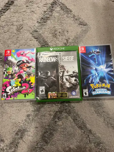 Rainbow six siege $15 Splatoon 2 $45 Pokemon - SOLD