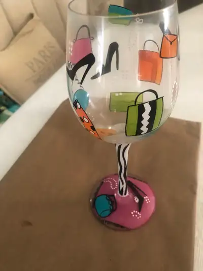 Lolita stemmed shopaholic wine glass, View more
