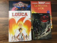 Lot de 4 bandes dessinées: Louca, Astérix, Team Evolution, Guiby