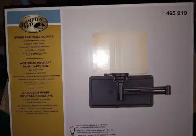 CASE OF 2 Hampton Bay Light Bronze Swing Arm Sconce, PLUG IN, View more