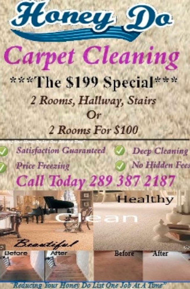 Carpet Cleaning - Two Rooms $100 in Other in Oshawa / Durham Region