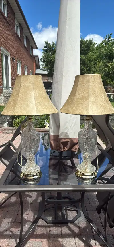 Pair of Vintage Crystal Table Lamps, View more