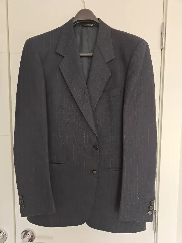 Moores Italy Blue Men Formal Wool Suit - Size 40 Jacket 34 Pants in Men's in Calgary - Image 3