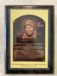 Roberto Alomar Velazquez Memoribilia Plaque Toronto Blue Jays