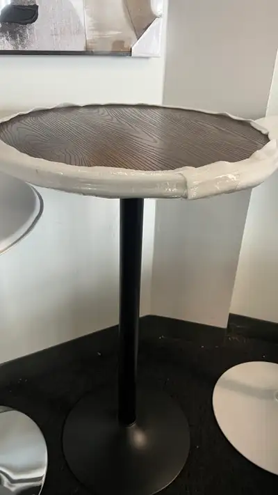 Sturdy Round Bar Table 41" Height, Industrial High Bistro Table , View more