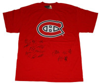 ﻿﻿﻿Montreal Canadiens T-Shirt Signé par 15 joueurs. Adulte Large