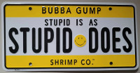 Bubba Gump Stupid Is As Stupid Does Shrimp Co. License Plate 