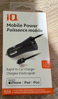 iQ Lightning In-Car Charger for iPhone or iPad - NEW!