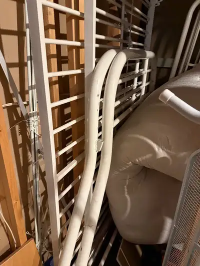 Two kids beds Used 1 Kids bunk bed two levels: lower double and upper single. Just the frame . 1 har...