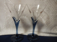 Courvoisier Collectible Glasses (2) Etched And Signed 7" H