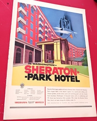 1955 WASHINGTON SHERATON PARK HOTEL VINTAGE AD - RETRO 50S