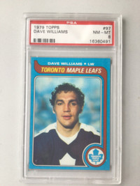 TIGER WILLIAMS …. 1979-80 TOPPS …. MAPLE LEAFS …. PSA 8