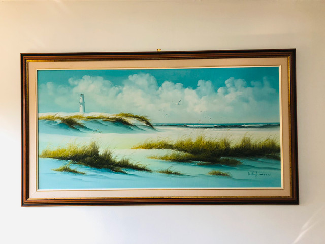 Massive 4 feet long Lighthouse and beach painting in Arts & Collectibles in Oshawa / Durham Region - Image 2