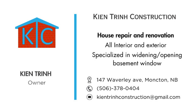 House repair / renovation in Renovations, General Contracting & Handyman in Moncton