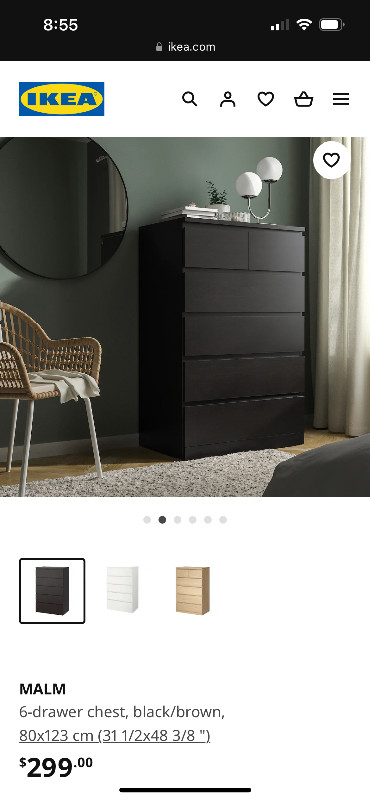 Brand new in box 5 drawer Malm black brown IKEA dresser. in Dressers & Wardrobes in Ottawa