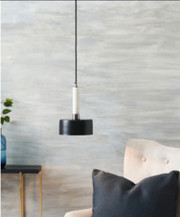 Renwil Bellucci White Marble and Black Ceiling Light Fixture