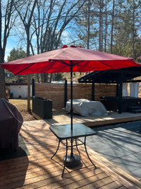 Patio table and parasol