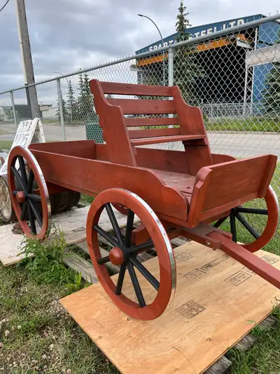 Located in NW Edmonton. Display wagon, restored, approximately 52" wide x 5' high x 92" long with hi...