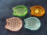 Ashtrays-Vintage set of 4 Czech Bohemia Glass ashtrays