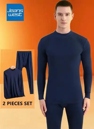 Men's Premium 2-Piece Thermal Set (Navy Blue), View more