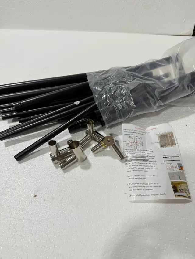 Full Size Stainless Steel Canopy Bed Frame – 4 Corner Poles in Bedding in St. Catharines - Image 7