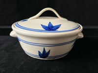 Beautiful Studio Pottery Casserole Dish with Lid, Signed Pothier