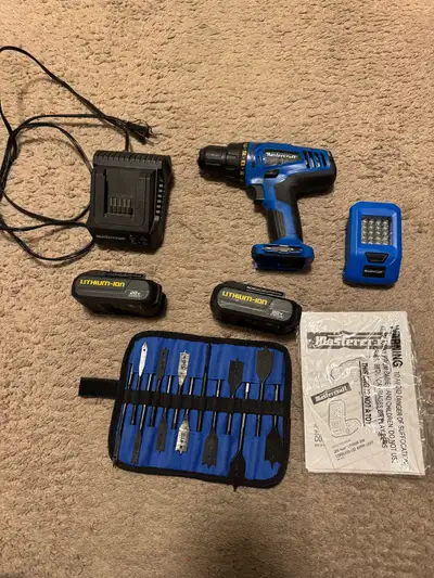 Mastercraft Drill / Driver and HCS Spade Drill Bit Set, View more
