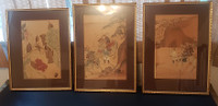 3-piece Japanese Lithographs