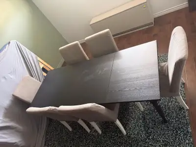 Convertible Dining Table + 6 Chairs – Mint Condition – $150, View more