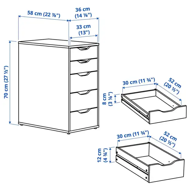 5-Drawer Unit White File Cabinet Organizer in Bookcases & Shelving Units in Mississauga / Peel Region - Image 4