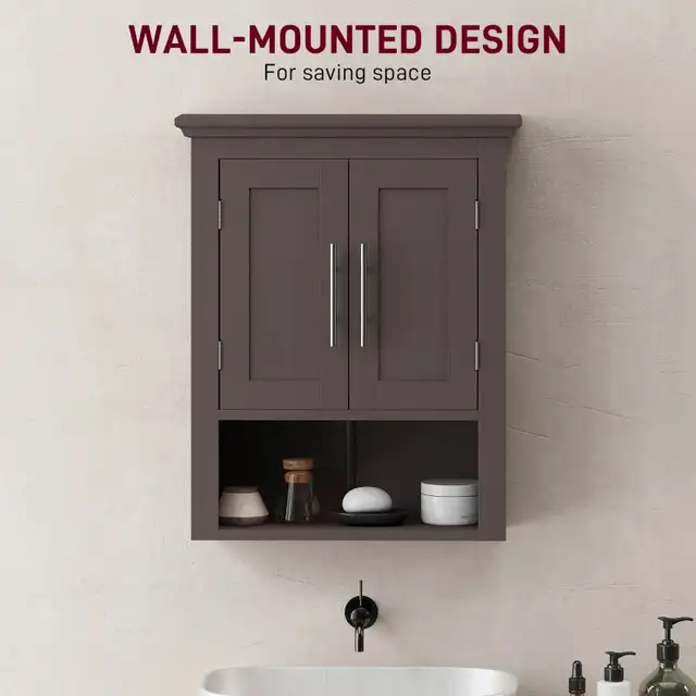 Brown Bathroom Wall Cabinet, Medicine Cabinet, Toilet Storage  in Bookcases & Shelving Units in Markham / York Region - Image 6