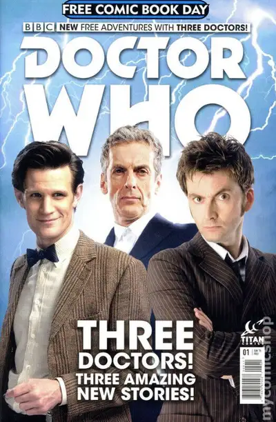 Various Doctor Who items: comics, poster, trading cards, View more