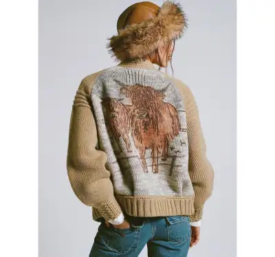 Free People We The Free Highland Cardi 100% Wool Deadstock, View more